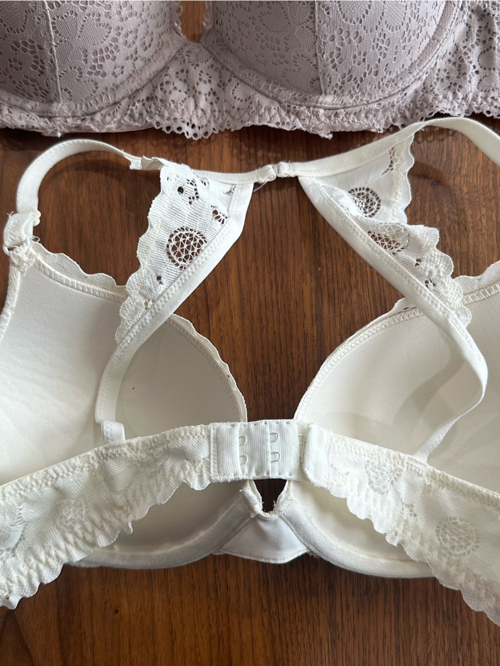 aerie Lace Push-Up Bra Trio in Navy, Taupe, and Cream - Picture 4 of 4